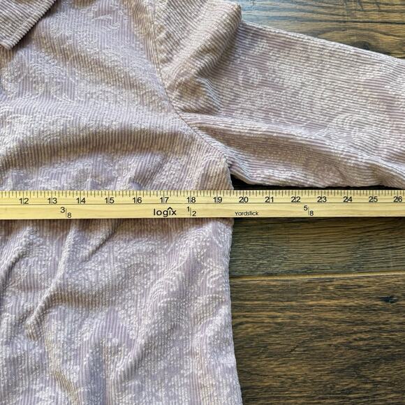 J.Jill Women’s M Button Front Corduroy Shirt Light Purple Textured Long Sleeve - Picture 8 of 8
